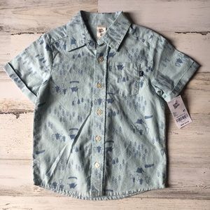 NWT Camping 🛶Button Up Shirt 4t